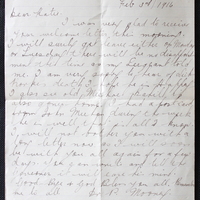 Letter from Peter Mooney to his sister Katie Mooney, 3 February 