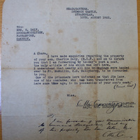 Letter from UA Cuinneagain to Mrs Ellen. Daly, 10 August 1923