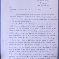 Letter from Frongoch to Laurence J. Ginnell, 8 October 1916