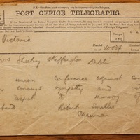 Telegram from Robert Smithe to Hanna Sheehy Skeffington, 15 May 1916