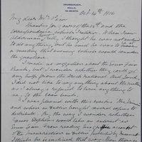 Letter from John Sweetman to Herbert Pim, 14 October 1916