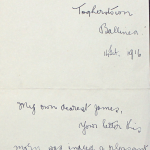 Letter from May Fay to James Finn,14 February 1916 Finn Family Collection