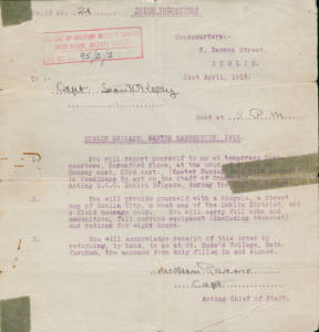 Letter from William Pearse to Seán T. O'Kelly, 21 April 1916