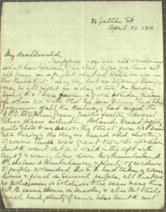 Letter from Sarah Harden to Donald Harden, 27 April 1916