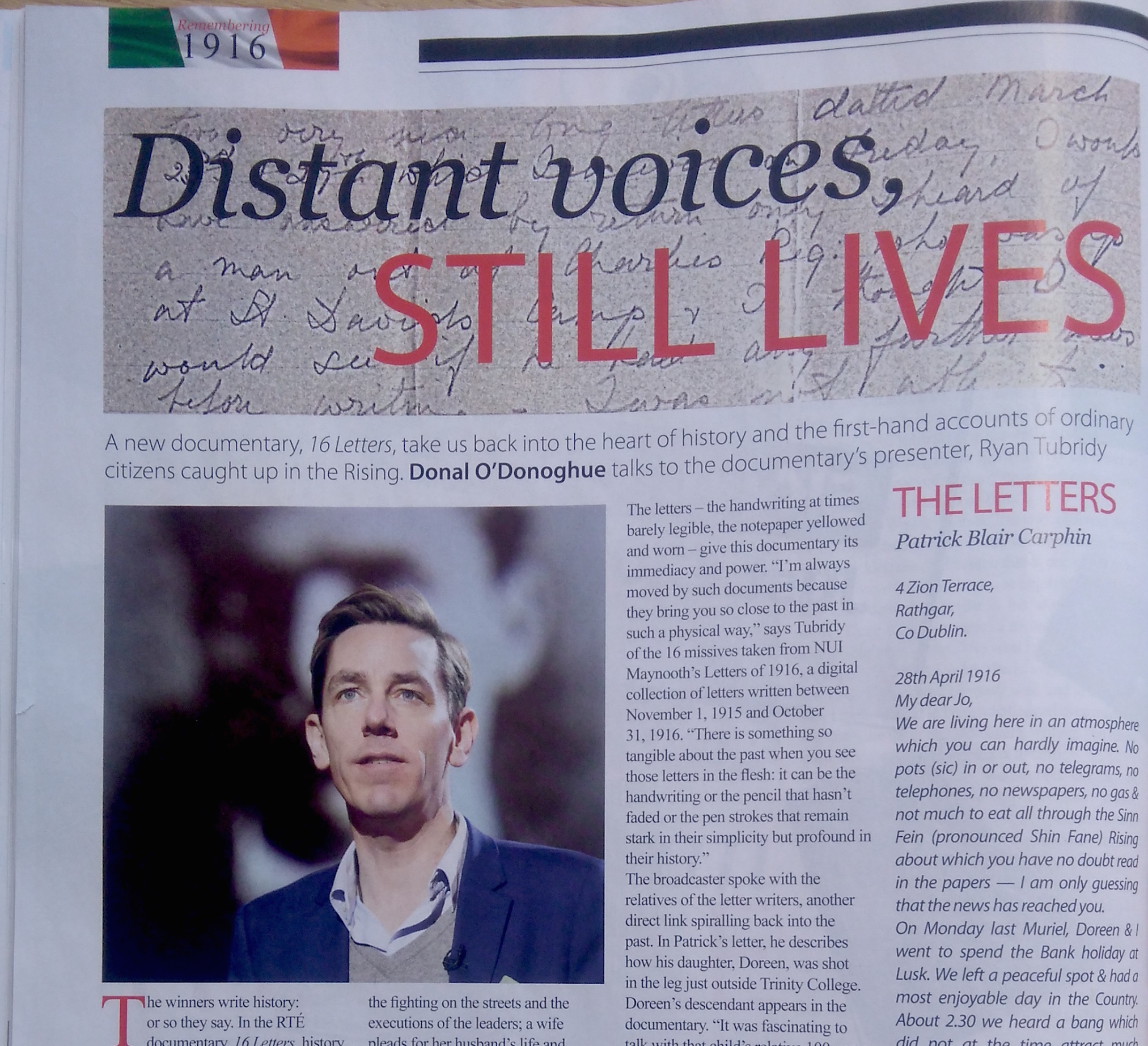 Letters of 1916, RTÉ Guide