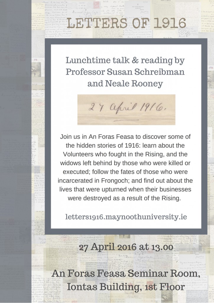 Letters 1916 lunchtime talk, 27 April 2016